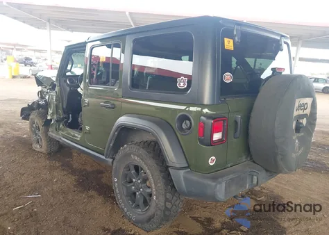 2021 Jeep Wrangler Unlimited Willys 4X4 z USA, uszkodzony, nr VIN 1C4HJXDG2MW855785